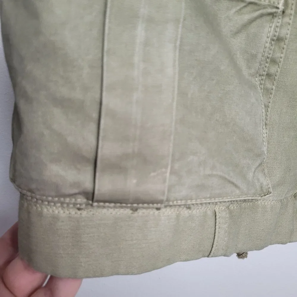 J. Crew B2589 Quilted Sleeve Drawstring Waist Utility Field Jacket Military S